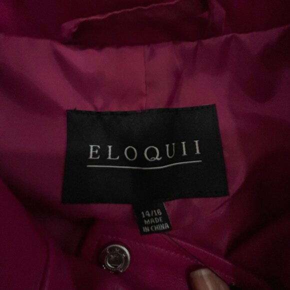 Eloquii Very Berry (Fuchsia/Hot Pink) Faux Leather Moto Jacket– Size 14/16 (NWT) - Picture 4 of 6